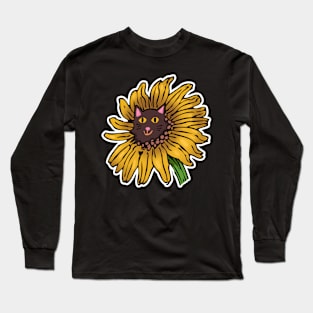 Cat as a Sunflower Long Sleeve T-Shirt